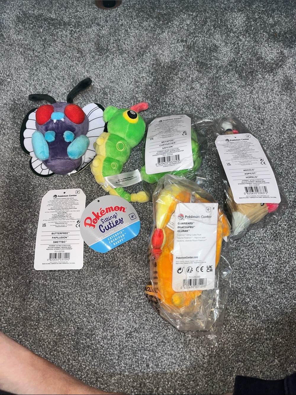 Pokemon Sitting Cuties Butterfree,Catherine, Weedle, Metapod, and Charizarf